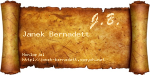 Janek Bernadett névjegykártya