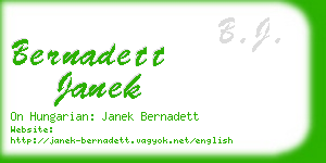 bernadett janek business card
